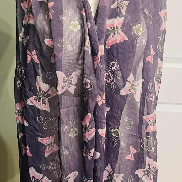 NWT Handmade Scarf by Sana – Lavender Butterflies Design - Picture 6 of 14